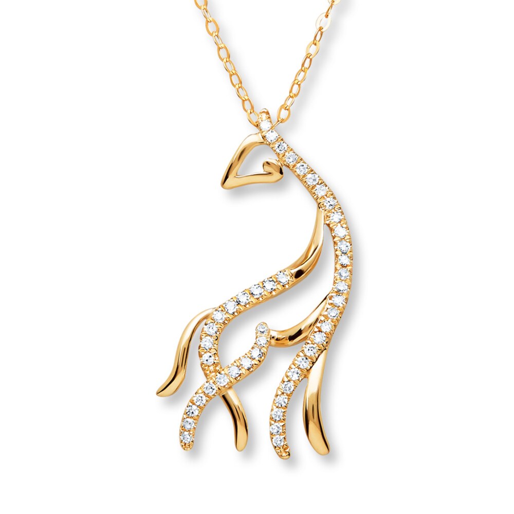 Giraffe Necklace 1/10 ct tw Diamonds 10K Yellow Gold rCVreZUc Giraffe Necklace 1/10 ct tw Diamonds 10K Yellow Gold rCVreZUc