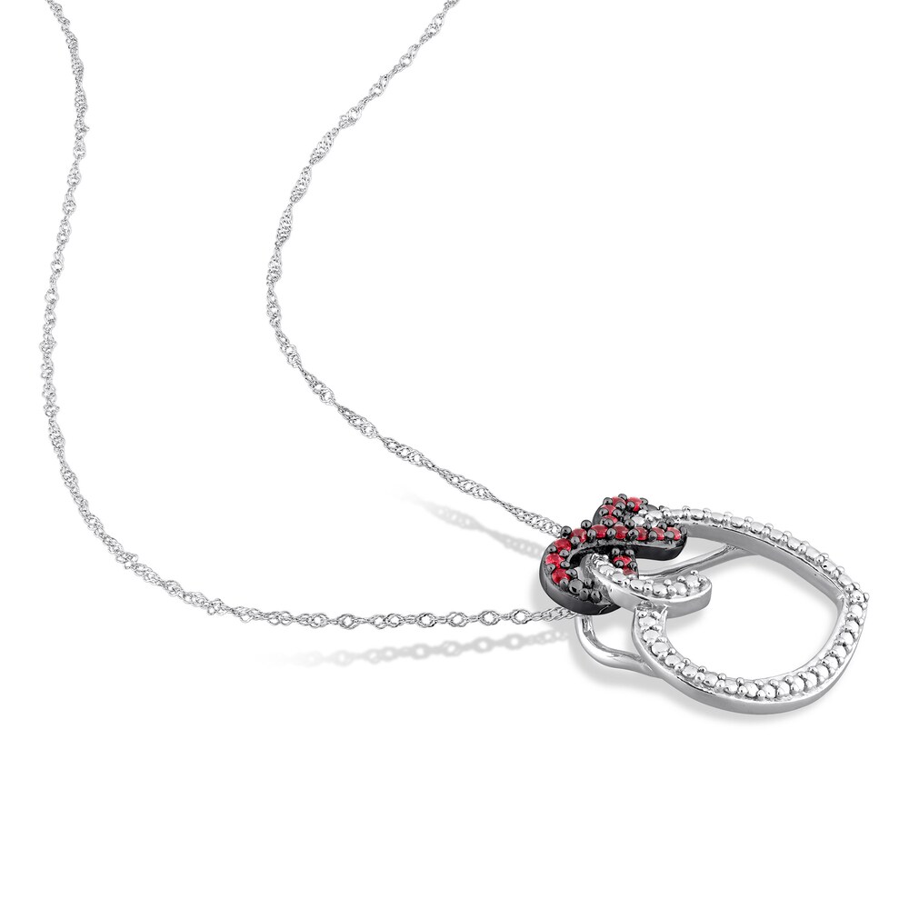 Natural Ruby Heart Necklace 10K White Gold 17\" rdOk0ahu Natural Ruby Heart Necklace 10K White Gold 17\" rdOk0ahu