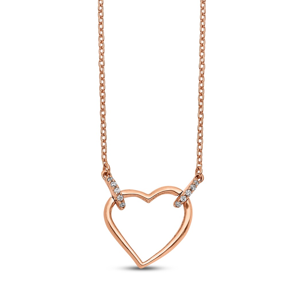 Heart Necklace Diamond Accents 14K Rose Gold s7jqJdb9 Heart Necklace Diamond Accents 14K Rose Gold s7jqJdb9