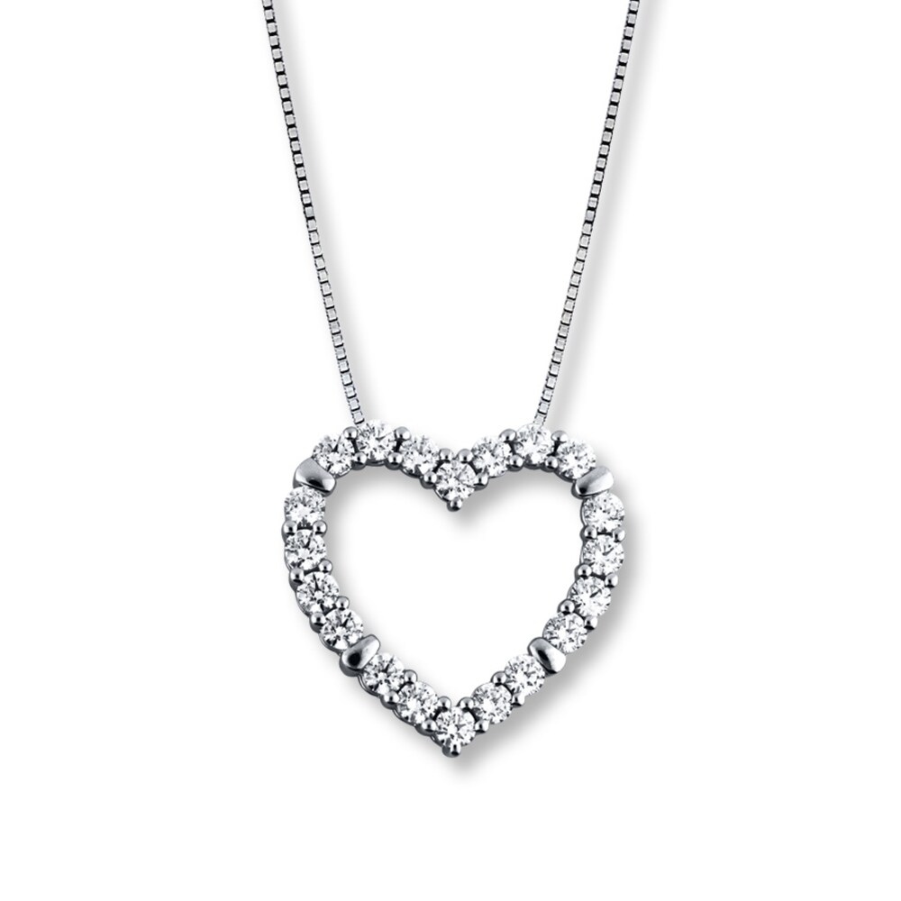 Diamond Heart Necklace 2 ct tw Round-cut 14K White Gold sjzRp7Tj Diamond Heart Necklace 2 ct tw Round-cut 14K White Gold sjzRp7Tj