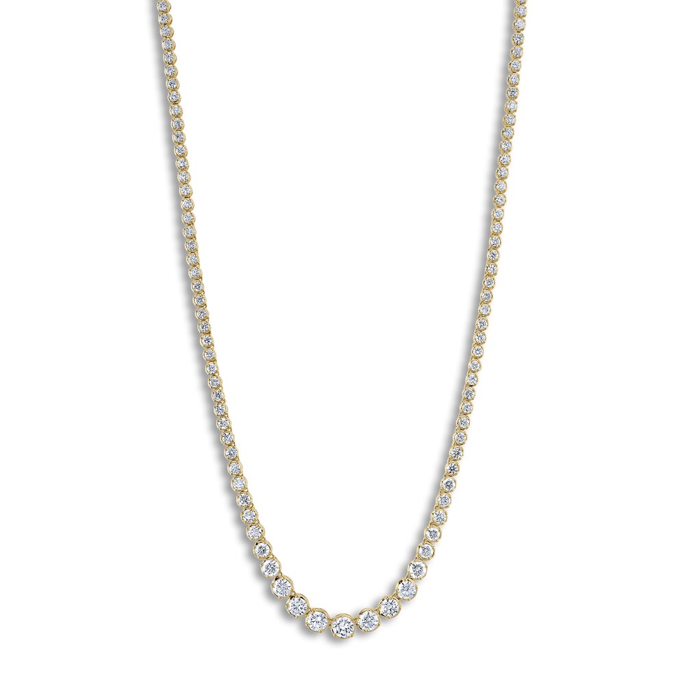 Shy Creation Diamond Tennis Necklace 6-1/2 ct tw Round 14K Yellow Gold 18\" SC55022935V2 suXHoFlP Shy Creation Diamond Tennis Necklace 6-1/2 ct tw Round 14K Yellow Gold 18\" SC55022935V2 suXHoFlP