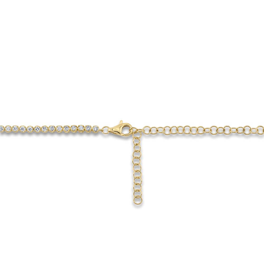 Shy Creation Diamond Tennis Necklace 6-1/2 ct tw Round 14K Yellow Gold 18\" SC55022935V2 suXHoFlP Shy Creation Diamond Tennis Necklace 6-1/2 ct tw Round 14K Yellow Gold 18\" SC55022935V2 suXHoFlP