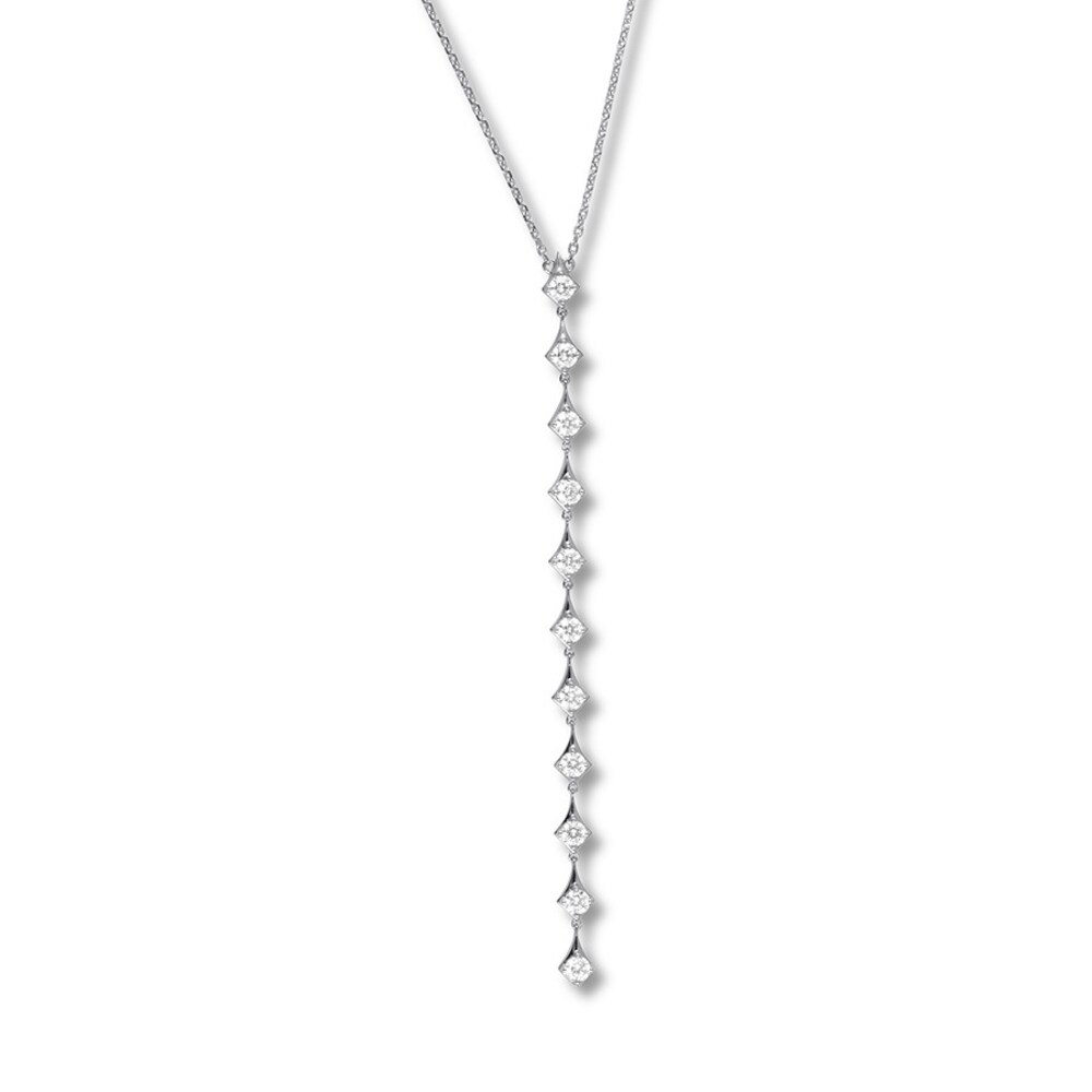 Diamond Drop Necklace 1-5/8 carat tw 14K White Gold t9xsy5ij Diamond Drop Necklace 1-5/8 carat tw 14K White Gold t9xsy5ij