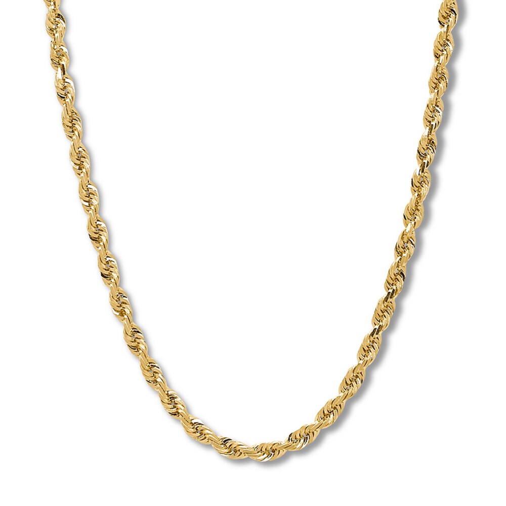 Glitter Rope Chain Necklace 10K Yellow Gold 24" Length tDJvsXaU Glitter Rope Chain Necklace 10K Yellow Gold 24" Length tDJvsXaU