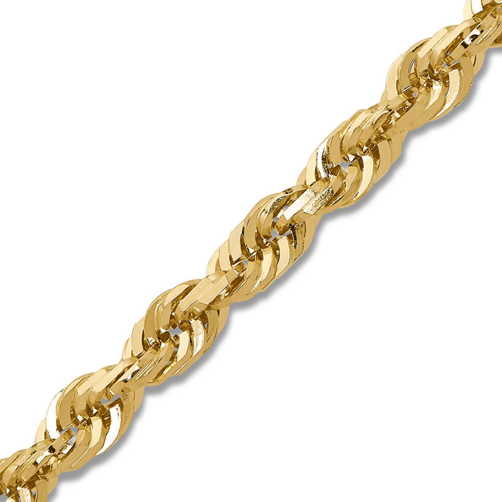 Glitter Rope Chain Necklace 10K Yellow Gold 24\" Length tDJvsXaU