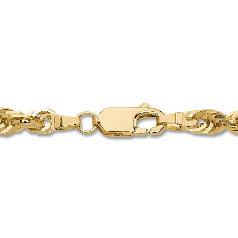 Glitter Rope Chain Necklace 10K Yellow Gold 24\" Length tDJvsXaU