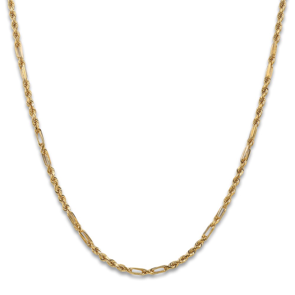 Diamond-Cut Rope Chain Necklace 14K Yellow Gold 24\" 3.0mm tDaDJ92X Diamond-Cut Rope Chain Necklace 14K Yellow Gold 24\" 3.0mm tDaDJ92X