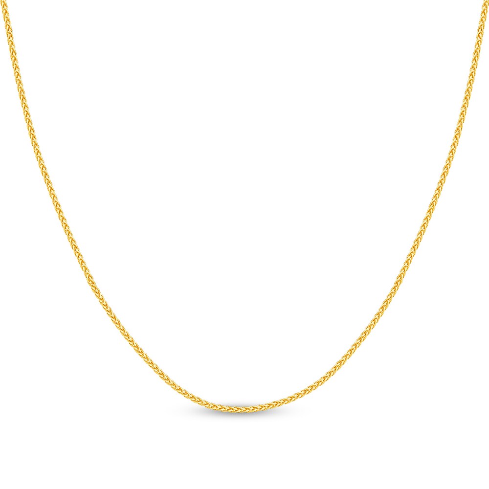 Round Wheat Chain Necklace 14K Yellow Gold 16" tG7HMxKy Round Wheat Chain Necklace 14K Yellow Gold 16" tG7HMxKy