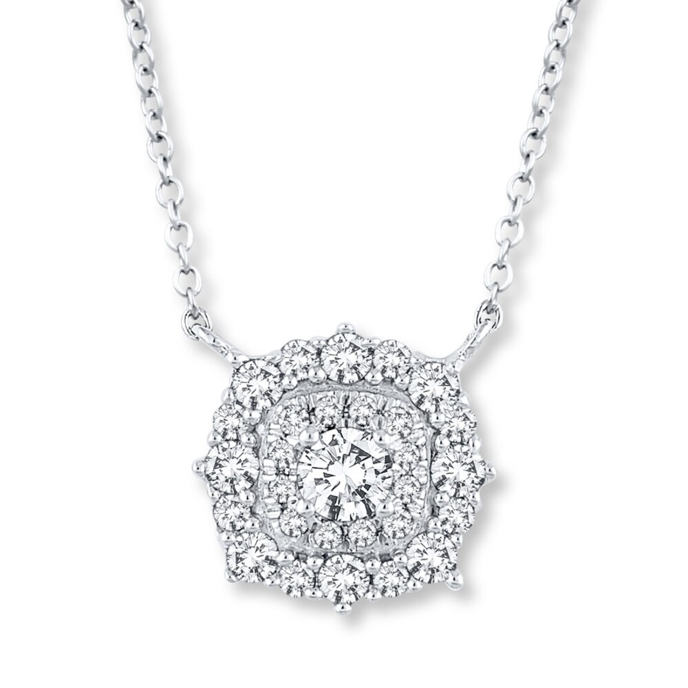 Diamond Necklace 1/2 ct tw Round-cut 10K White Gold tLP4nFAD Diamond Necklace 1/2 ct tw Round-cut 10K White Gold tLP4nFAD