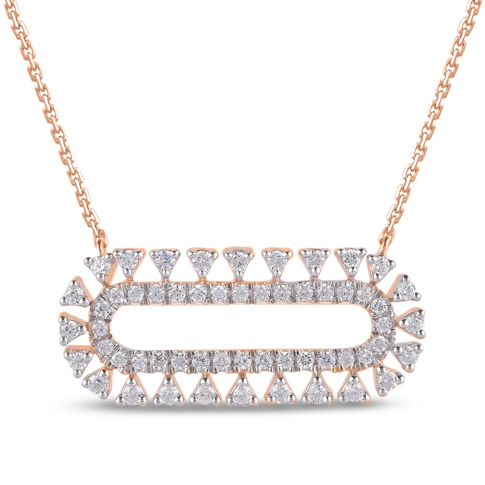 Diamond Necklace 1/2 ct tw Round 14K Rose Gold 18" tNDki6mX Diamond Necklace 1/2 ct tw Round 14K Rose Gold 18" tNDki6mX
