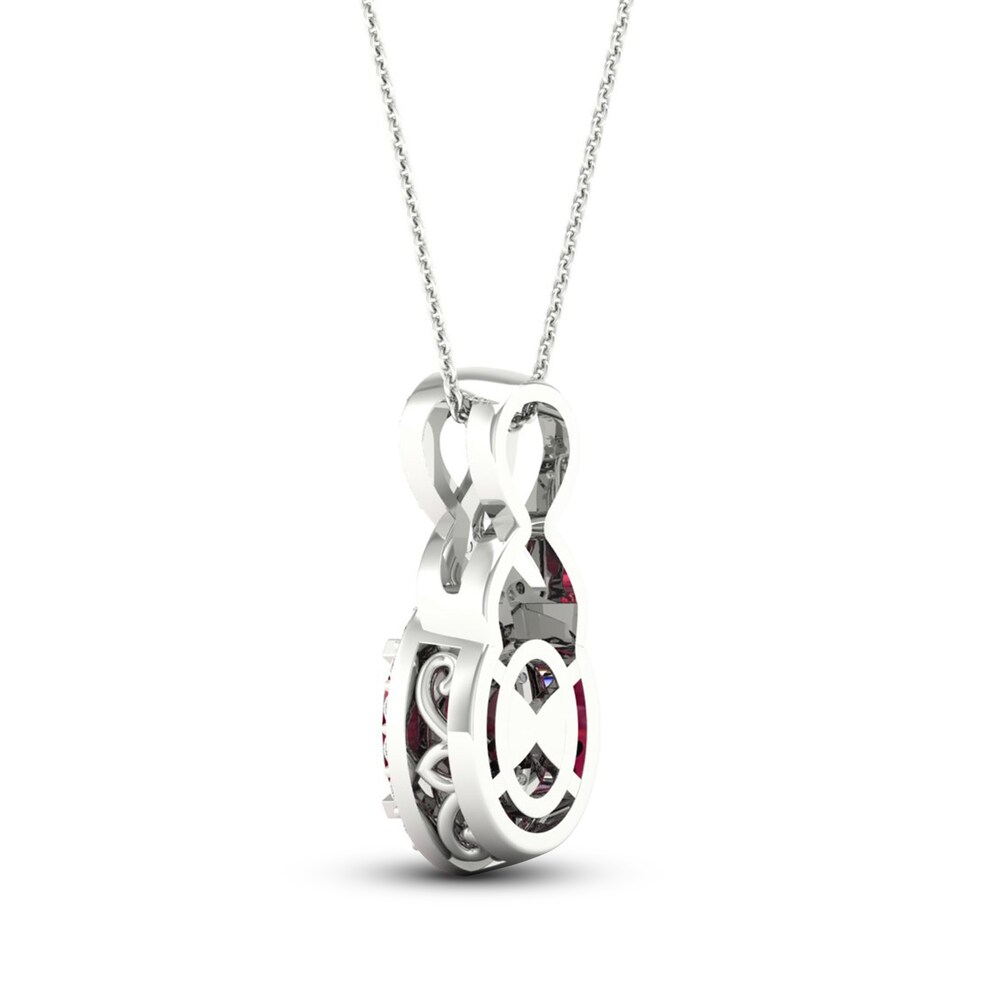 Lab-Created Ruby & Lab-Created White Sapphire Necklace 10K White Gold 18\" tQmt6Pm1 Lab-Created Ruby & Lab-Created White Sapphire Necklace 10K White Gold 18\" tQmt6Pm1