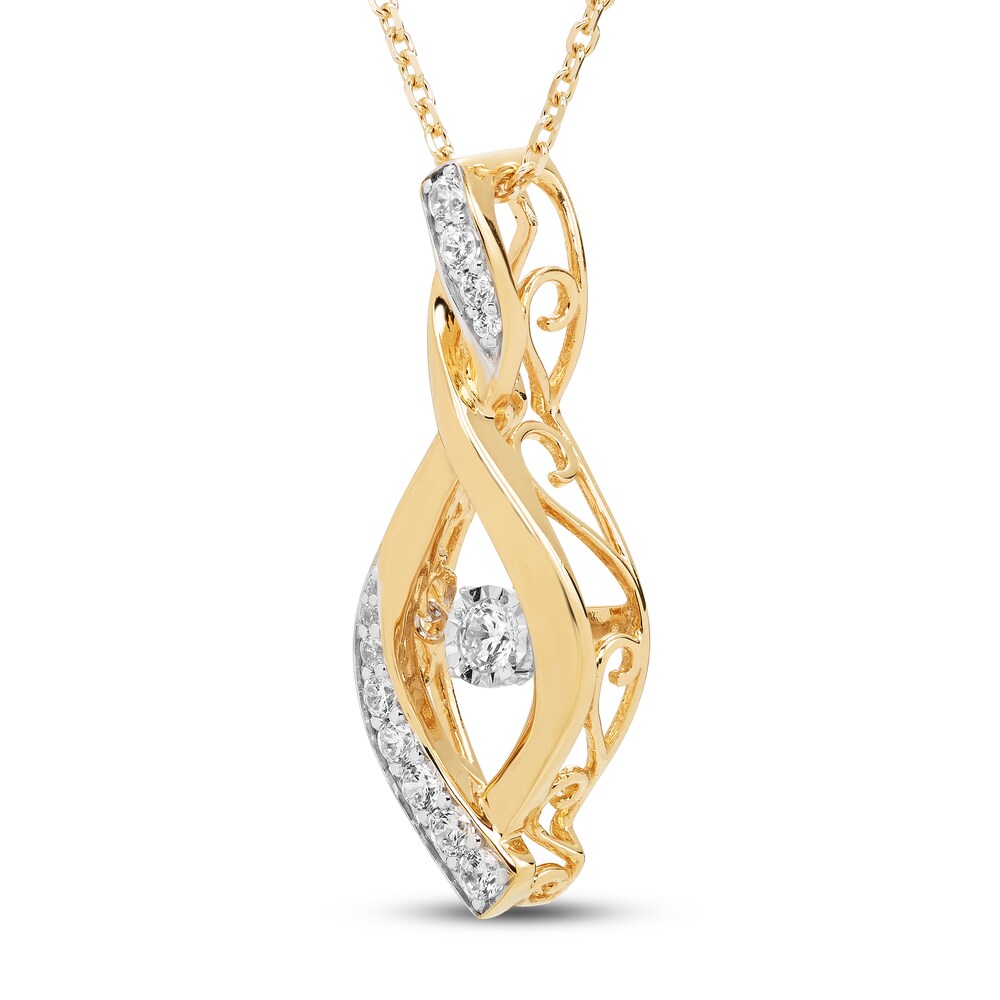 Diamond Necklace 1/4 ct tw Round 10K Yellow Gold tkDTu70I Diamond Necklace 1/4 ct tw Round 10K Yellow Gold tkDTu70I