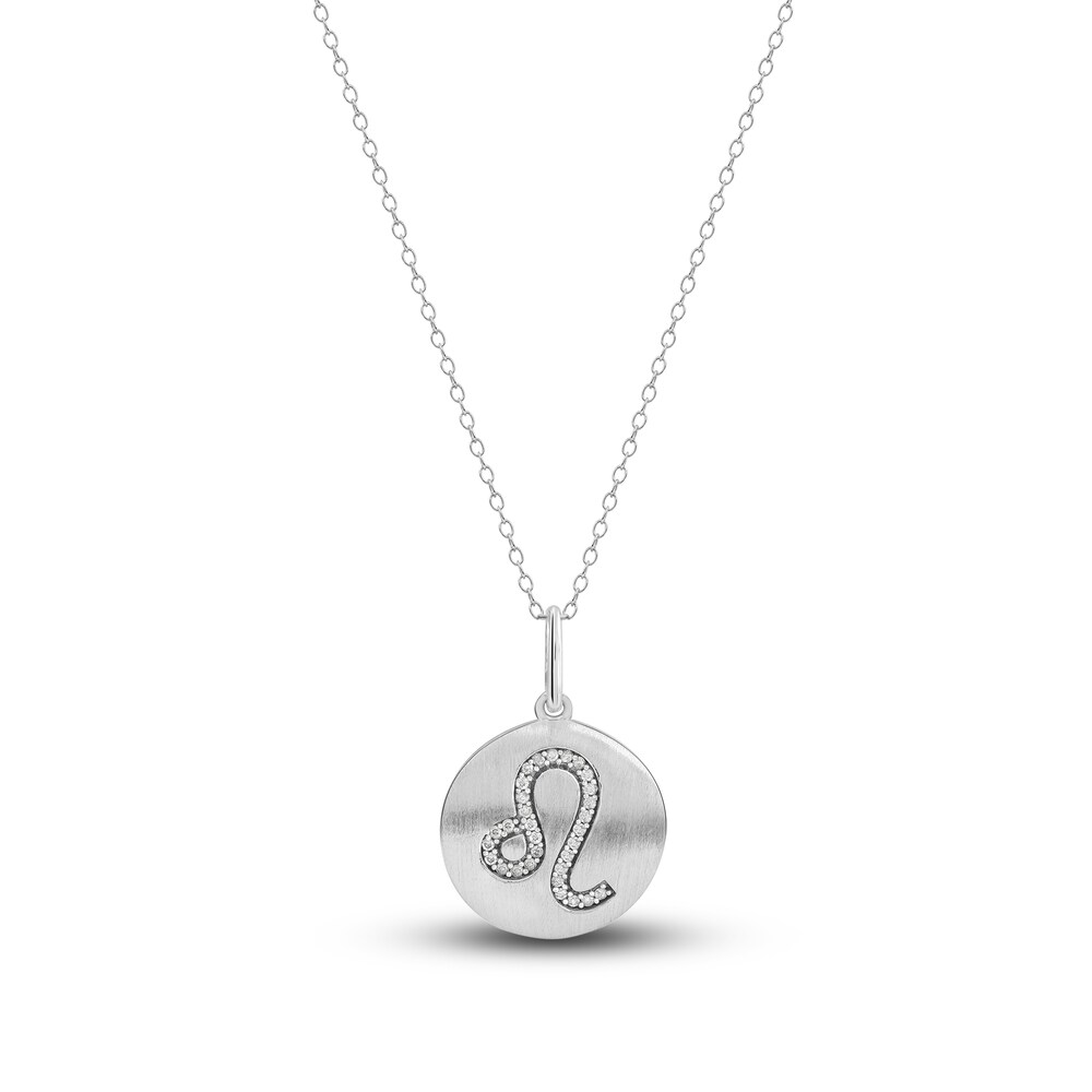 Diamond Leo Zodiac Pendant Necklace 1/10 ct tw Round 14K White Gold toxI3Jep Diamond Leo Zodiac Pendant Necklace 1/10 ct tw Round 14K White Gold toxI3Jep