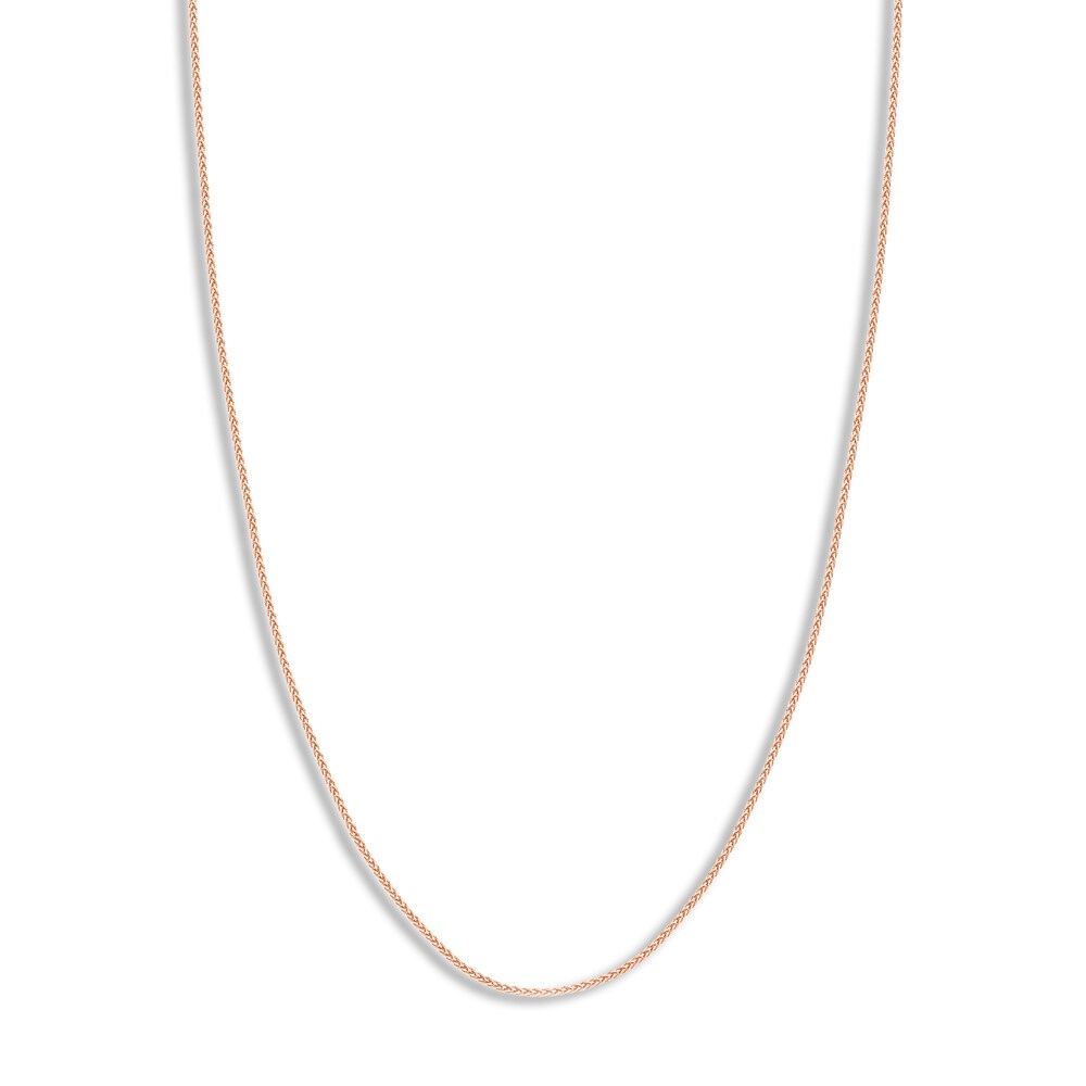 Round Wheat Chain Necklace 14K Rose Gold 18" ts3uUrtv Round Wheat Chain Necklace 14K Rose Gold 18" ts3uUrtv