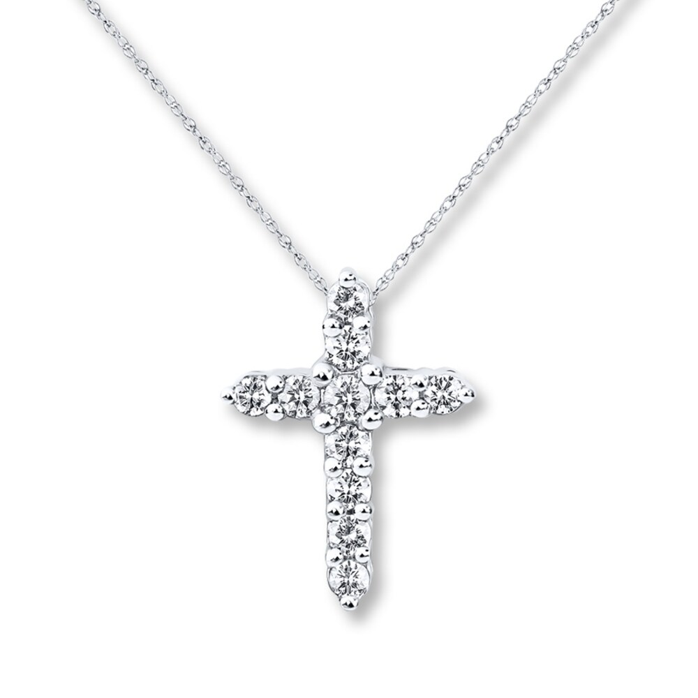 Diamond Cross Necklace 1/4 ct tw Round-cut 10K White Gold tszkhMDp Diamond Cross Necklace 1/4 ct tw Round-cut 10K White Gold tszkhMDp