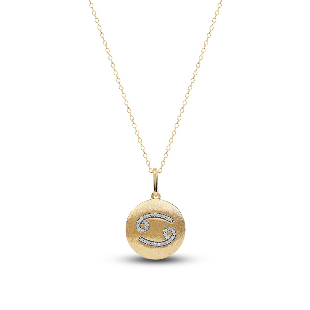 Diamond Cancer Zodiac Pendant Necklace 1/10 ct tw Round 14K Yellow Gold tvgG9Tvd Diamond Cancer Zodiac Pendant Necklace 1/10 ct tw Round 14K Yellow Gold tvgG9Tvd