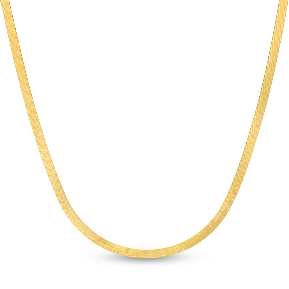 Herringbone Chain Necklace 14K Yellow Gold 18" tyxSSmpr Herringbone Chain Necklace 14K Yellow Gold 18" tyxSSmpr