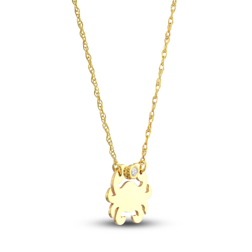 Crab Necklace Diamond Accent 14K Yellow Gold u3J7c0nb Crab Necklace Diamond Accent 14K Yellow Gold u3J7c0nb