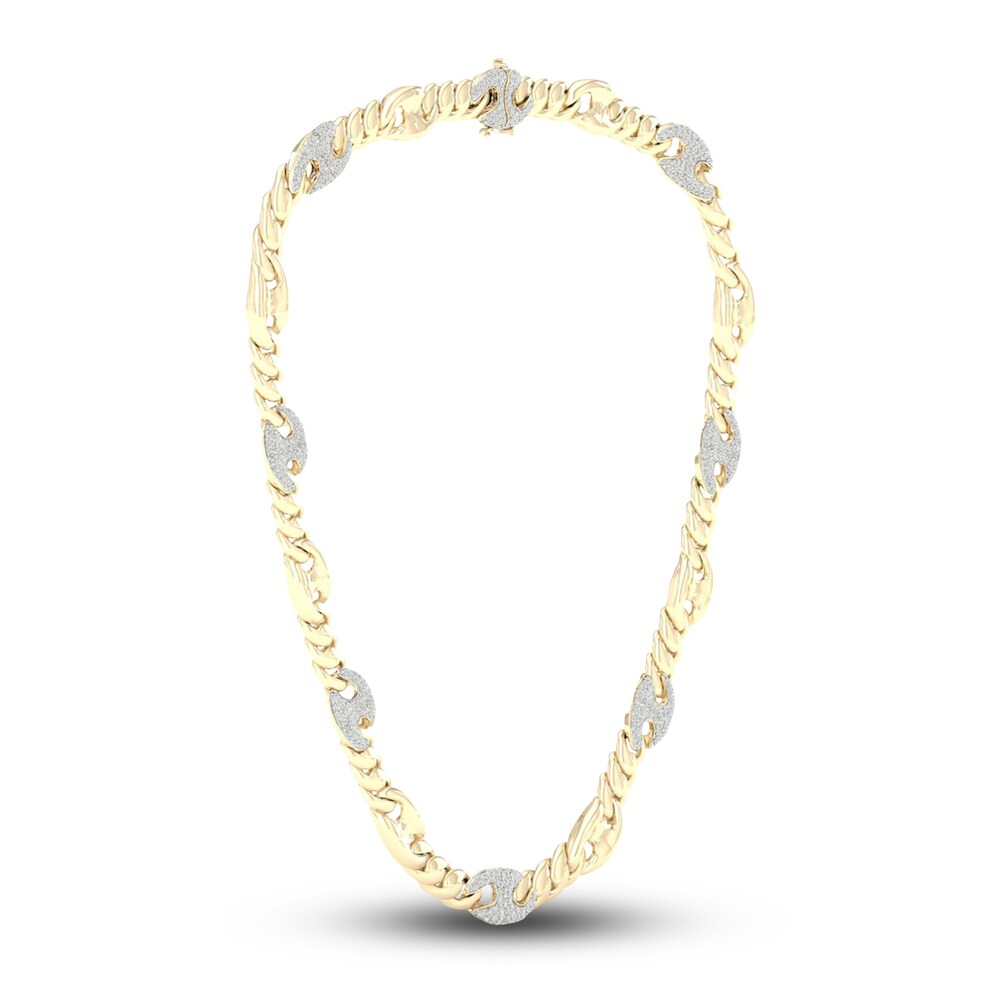 Men\'s Lab-Created Diamond Chain Necklace 8 ct tw Round 14K Yellow Gold uFSUevuX Men\'s Lab-Created Diamond Chain Necklace 8 ct tw Round 14K Yellow Gold uFSUevuX