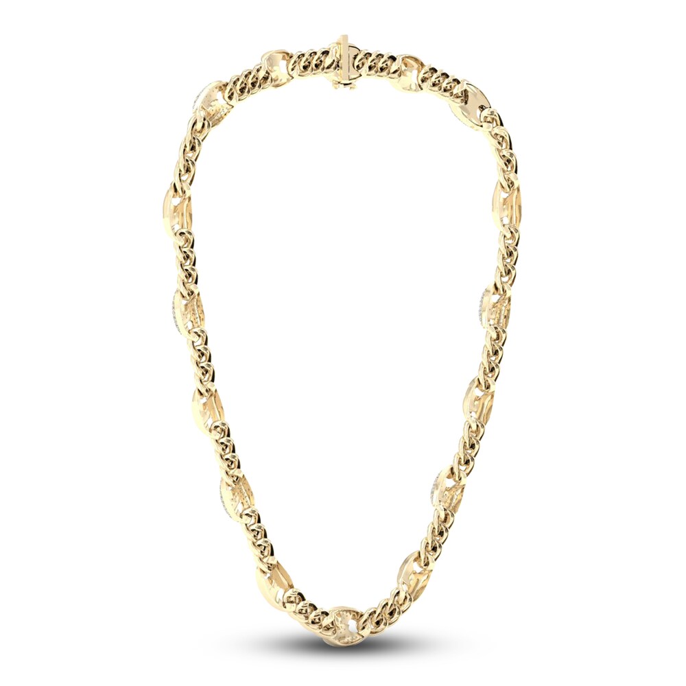 Men\'s Lab-Created Diamond Chain Necklace 8 ct tw Round 14K Yellow Gold uFSUevuX Men\'s Lab-Created Diamond Chain Necklace 8 ct tw Round 14K Yellow Gold uFSUevuX