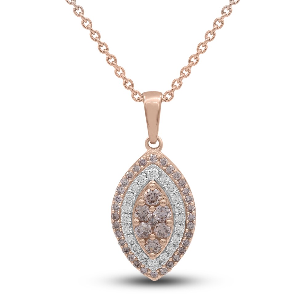 Diamond Marquise Necklace 1/2 ct tw Round 14K Two-Tone Gold 18" ufISa5GL Diamond Marquise Necklace 1/2 ct tw Round 14K Two-Tone Gold 18" ufISa5GL