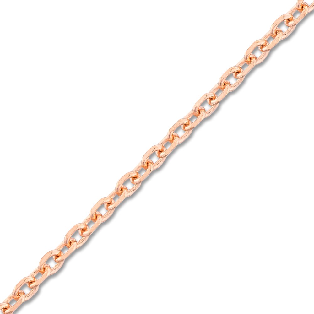 Diamond-Cut Cable Chain Necklace 14K Rose Gold 18\" uiRFLC9J Diamond-Cut Cable Chain Necklace 14K Rose Gold 18\" uiRFLC9J