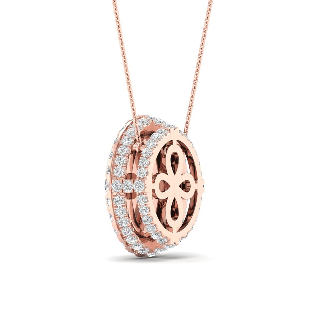 Colorless Diamond Pendant Necklace 1-1/2 ct tw Round 14K Rose Gold uuStxFJk Colorless Diamond Pendant Necklace 1-1/2 ct tw Round 14K Rose Gold uuStxFJk
