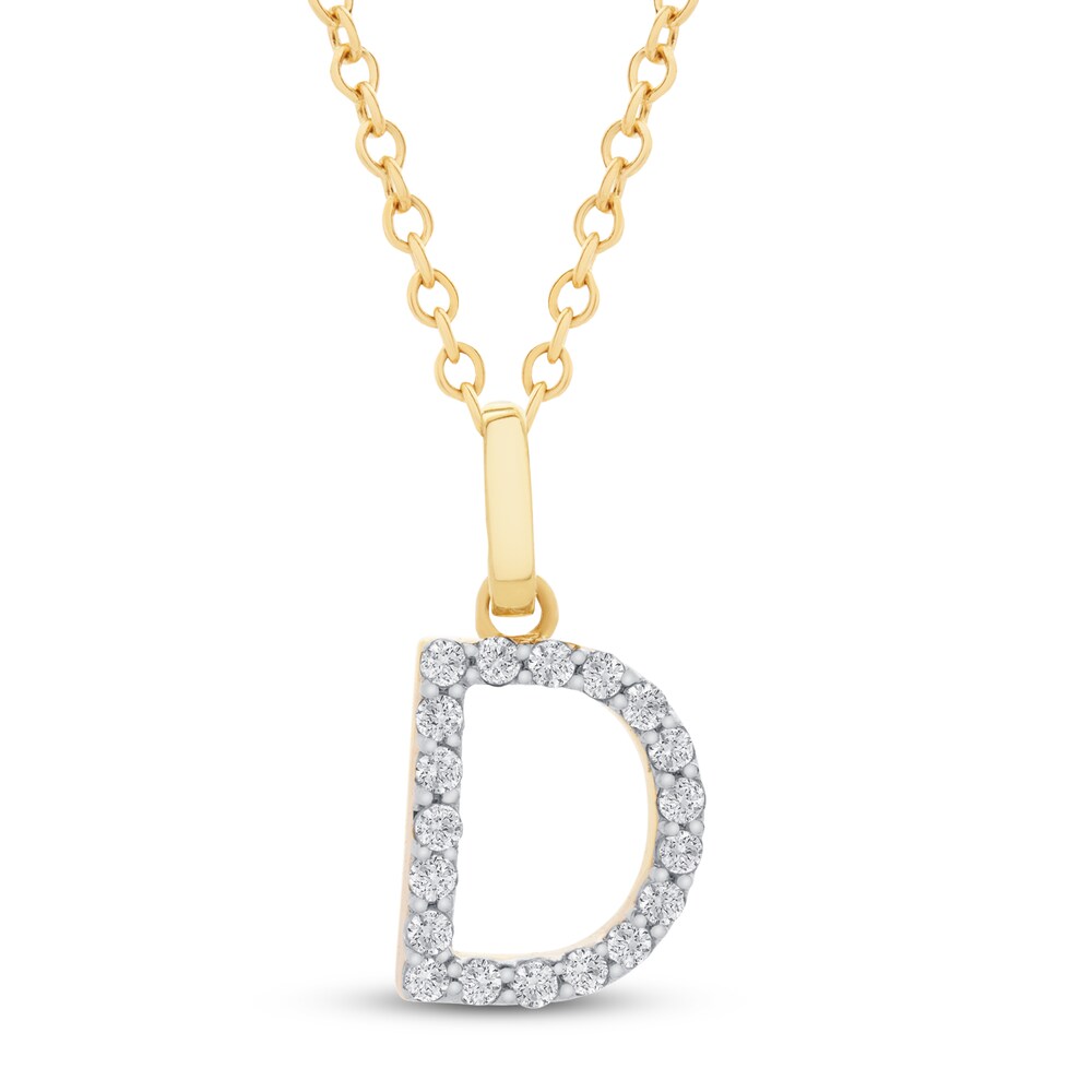 Diamond Letter D Necklace 1/10 ct tw Round 10K Yellow Gold vAVlBYnm Diamond Letter D Necklace 1/10 ct tw Round 10K Yellow Gold vAVlBYnm