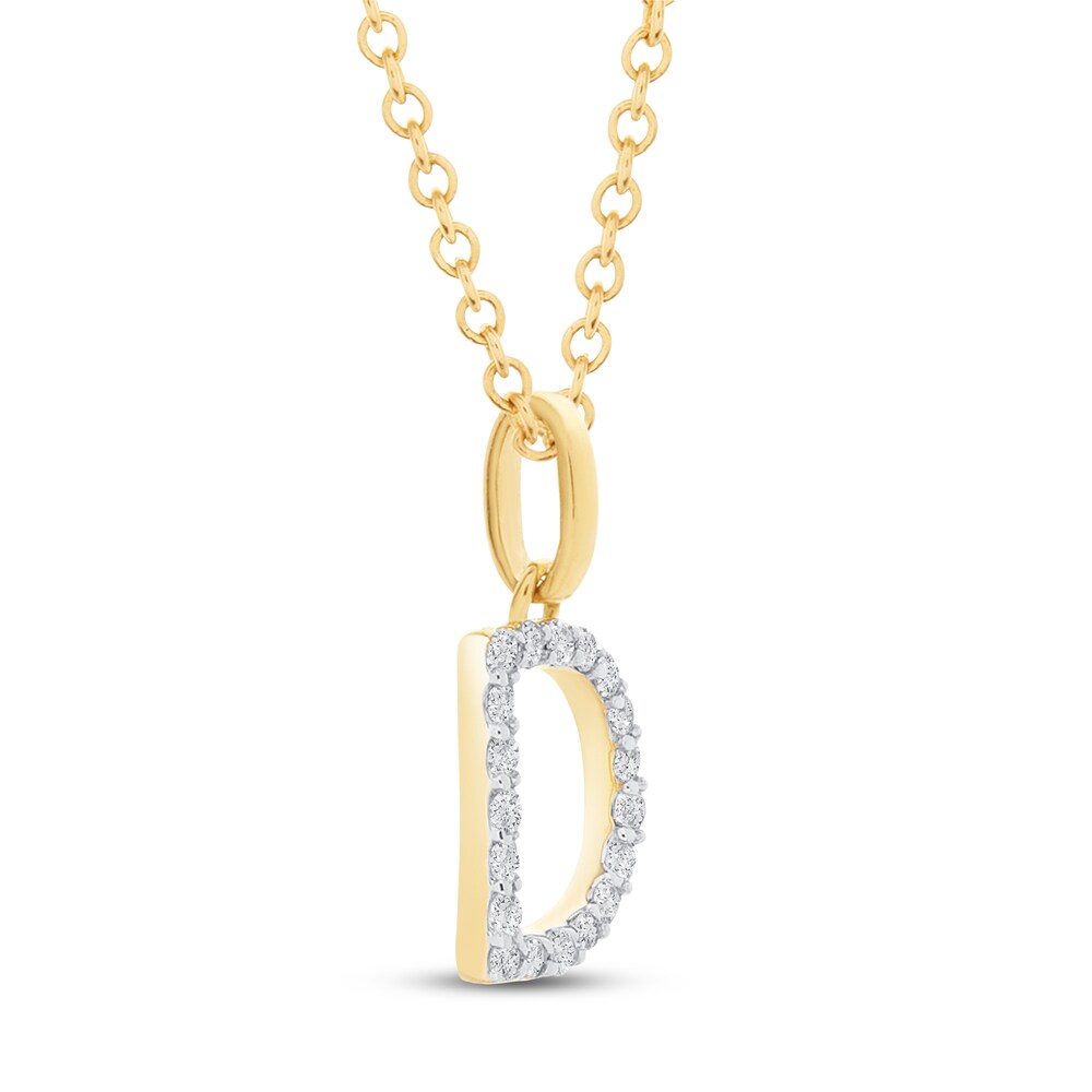 Diamond Letter D Necklace 1/10 ct tw Round 10K Yellow Gold vAVlBYnm Diamond Letter D Necklace 1/10 ct tw Round 10K Yellow Gold vAVlBYnm