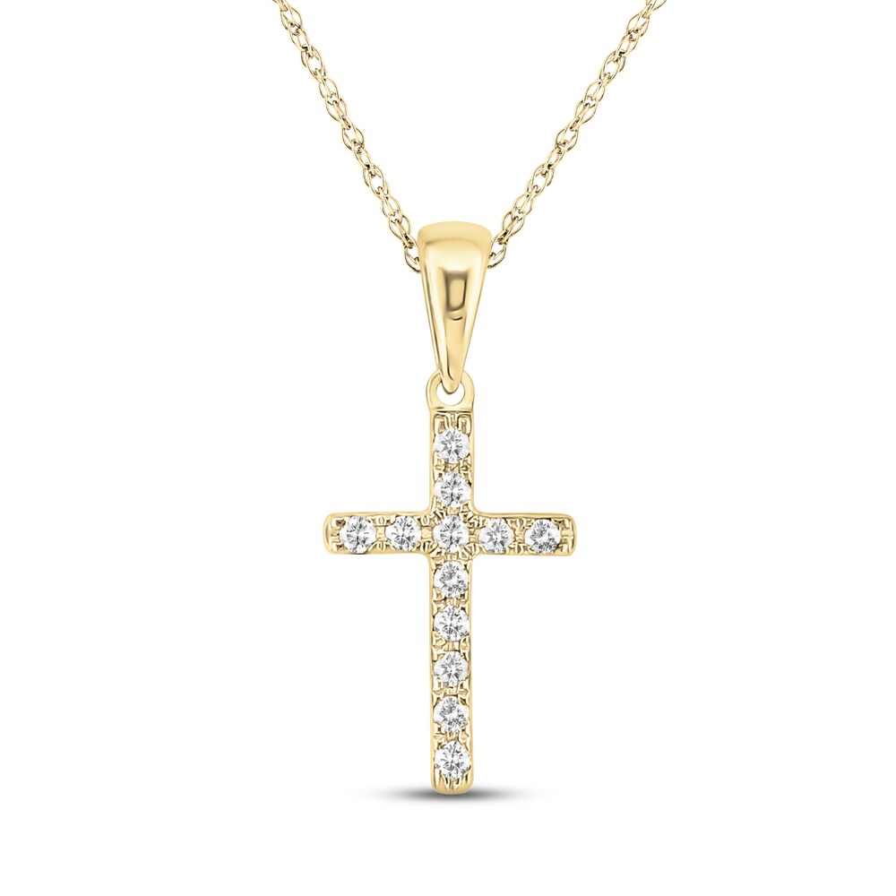 Diamond Necklace 1/15 ct tw Round 10K Yellow Gold vJxXHcFc Diamond Necklace 1/15 ct tw Round 10K Yellow Gold vJxXHcFc