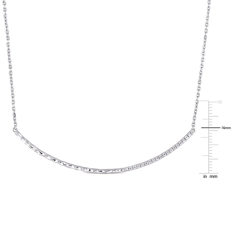 Diamond Curve Bar Necklace 1/6 ct tw Round 14K White Gold 30\" vK52FGzw Diamond Curve Bar Necklace 1/6 ct tw Round 14K White Gold 30\" vK52FGzw