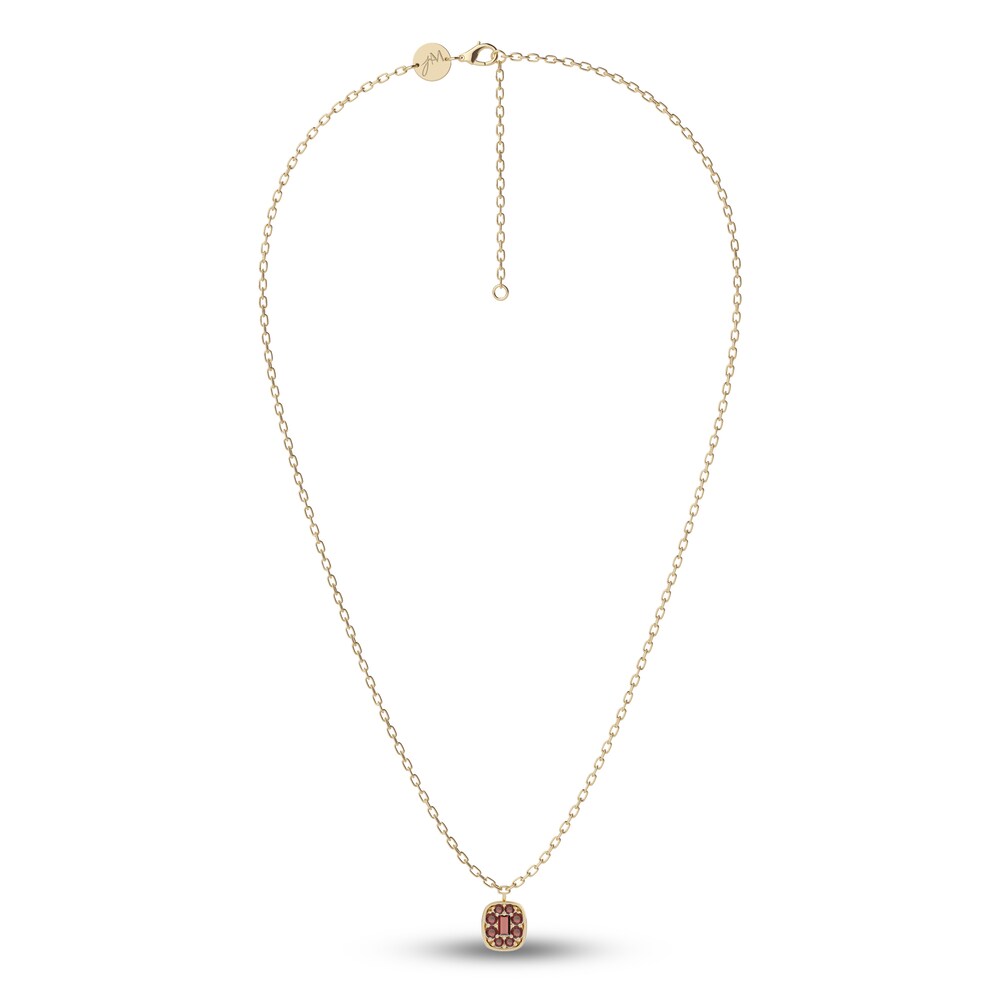 Juliette Maison Natural Garnet Pendant Necklace 10K Yellow Gold vPJayLk3 Juliette Maison Natural Garnet Pendant Necklace 10K Yellow Gold vPJayLk3