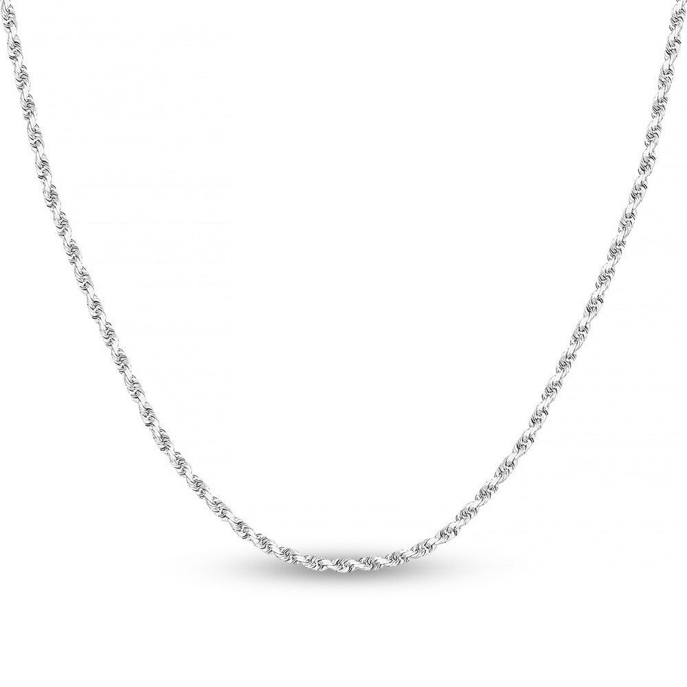 Diamond-Cut Rope Chain Necklace 14K White Gold 22" vYjg0WlL Diamond-Cut Rope Chain Necklace 14K White Gold 22" vYjg0WlL