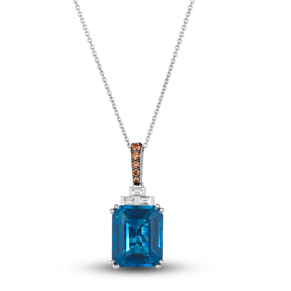 Le Vian Natural Blue Topaz Pendant Necklace 1/6 ct tw Diamonds 14K Vanilla Gold 19" vaFipyui Le Vian Natural Blue Topaz Pendant Necklace 1/6 ct tw Diamonds 14K Vanilla Gold 19" vaFipyui