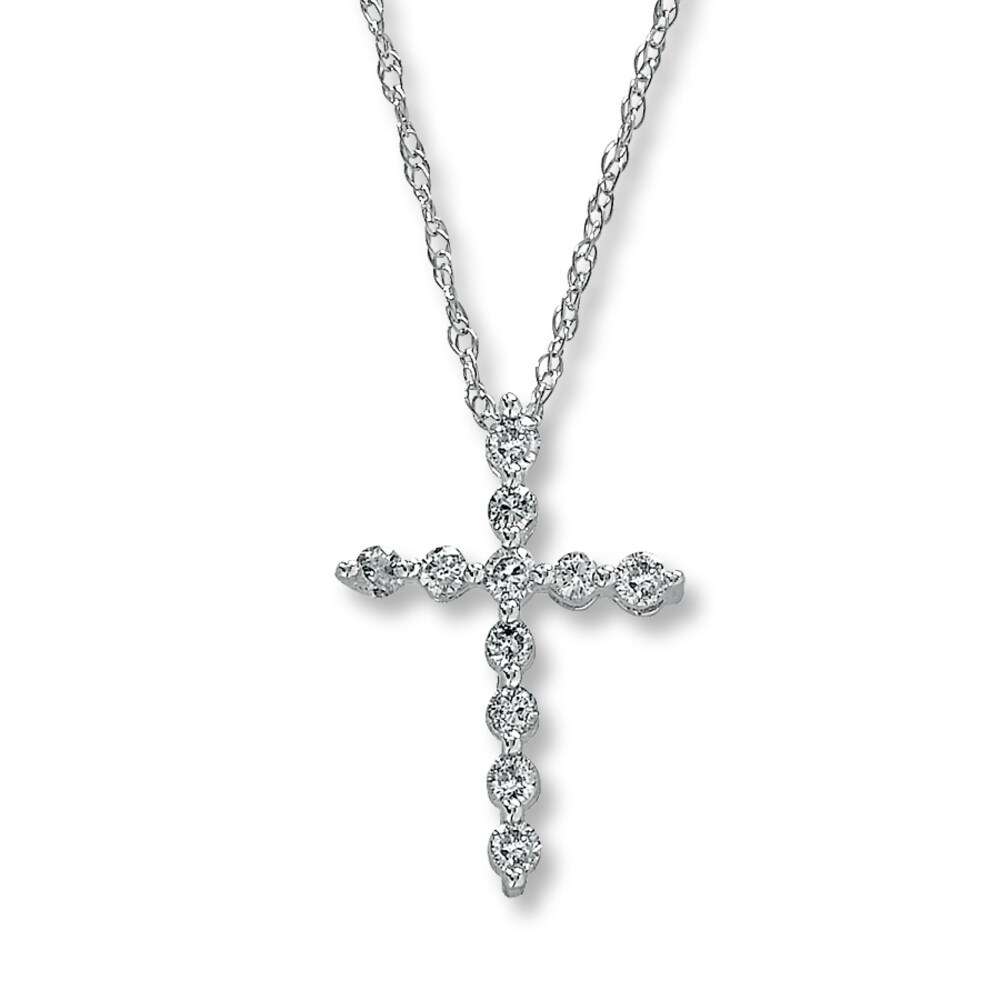 Diamond Cross Necklace 1/6 ct tw Round-Cut 10K White Gold vcxHZO5d Diamond Cross Necklace 1/6 ct tw Round-Cut 10K White Gold vcxHZO5d