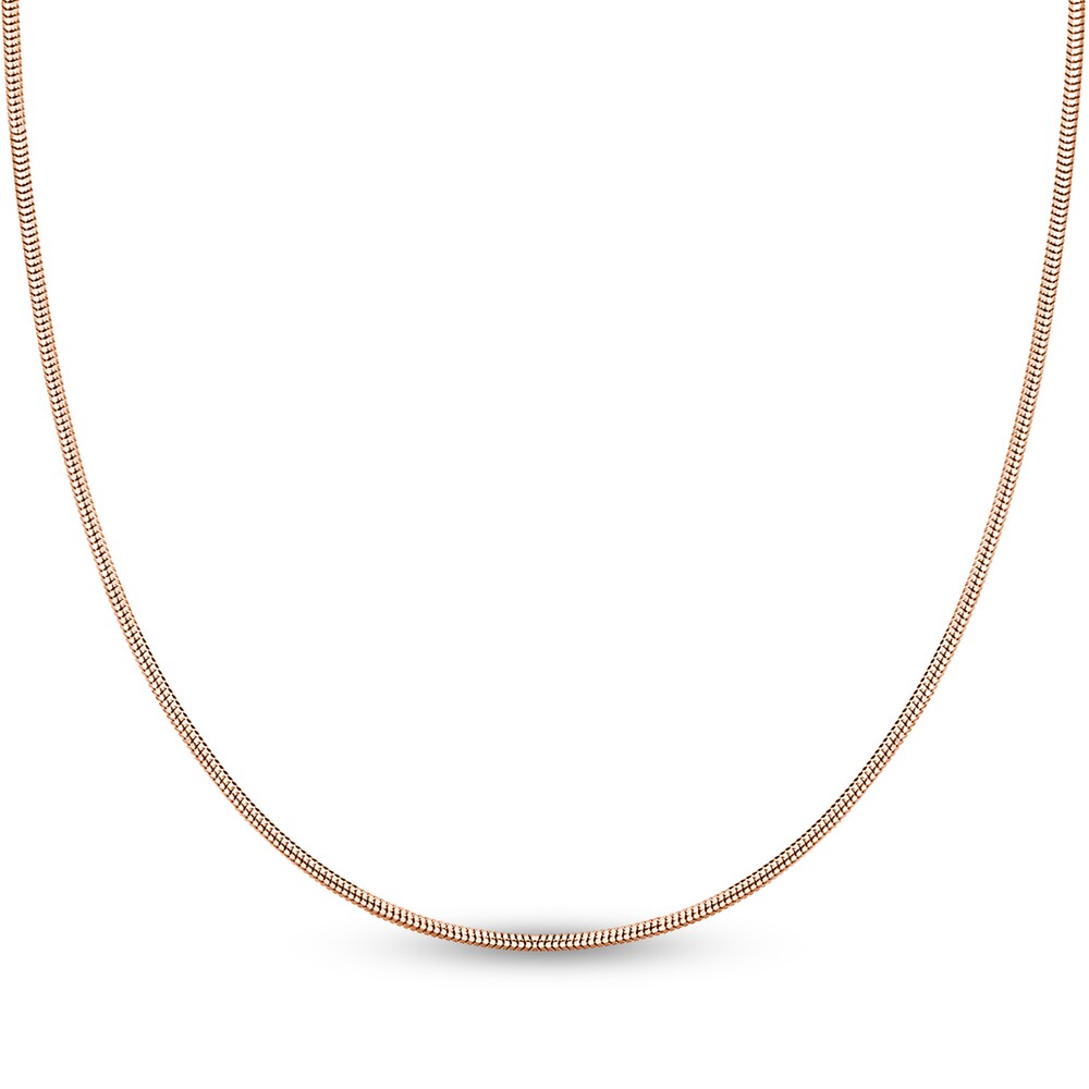 Snake Chain Necklace 14K Rose Gold 24" vhQmC2Jq