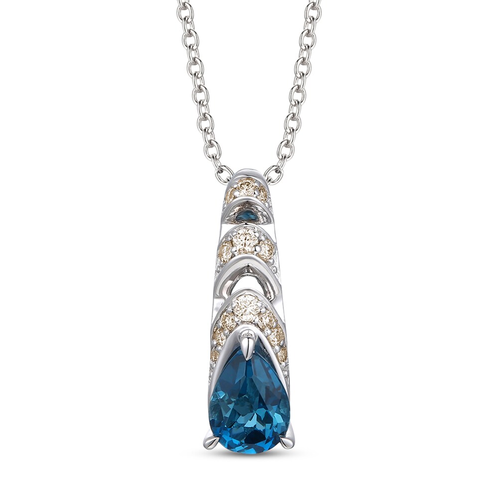 Le Vian Natural Blue Topaz Necklace 1/10 ct tw Diamonds 14K Vanilla Gold vjYEJbVW Le Vian Natural Blue Topaz Necklace 1/10 ct tw Diamonds 14K Vanilla Gold vjYEJbVW
