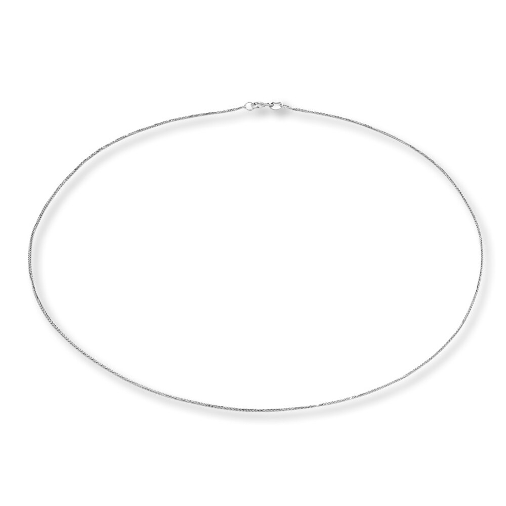 Round Wheat Chain 14K White Gold 18\" Length vjfqjwkl Round Wheat Chain 14K White Gold 18\" Length vjfqjwkl