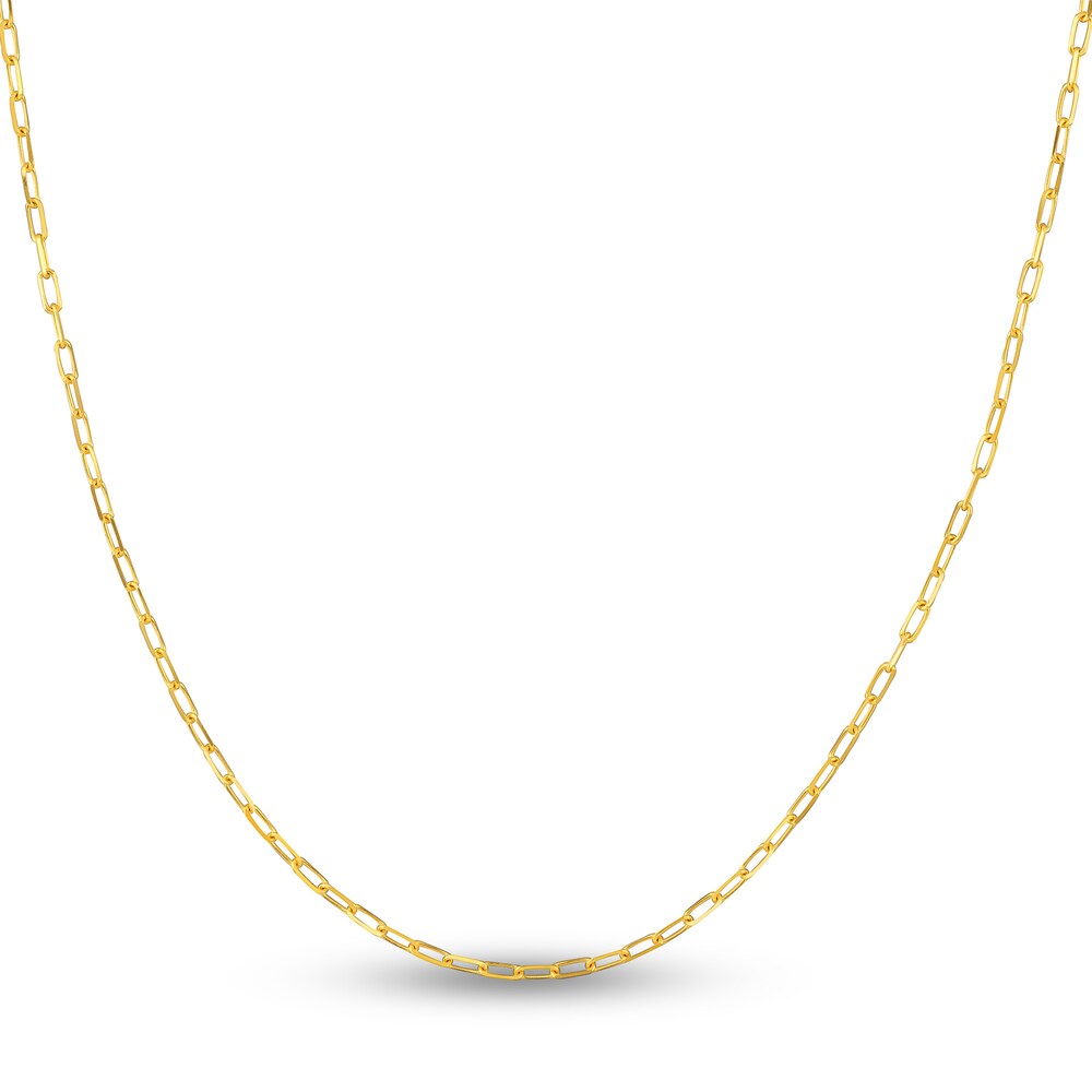 Paper Clip Chain Necklace 14K Yellow Gold 24" w673c9OO