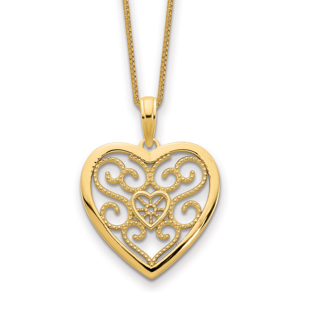Heart Necklace 14K Yellow Gold 18" wGWsxnzg Heart Necklace 14K Yellow Gold 18" wGWsxnzg