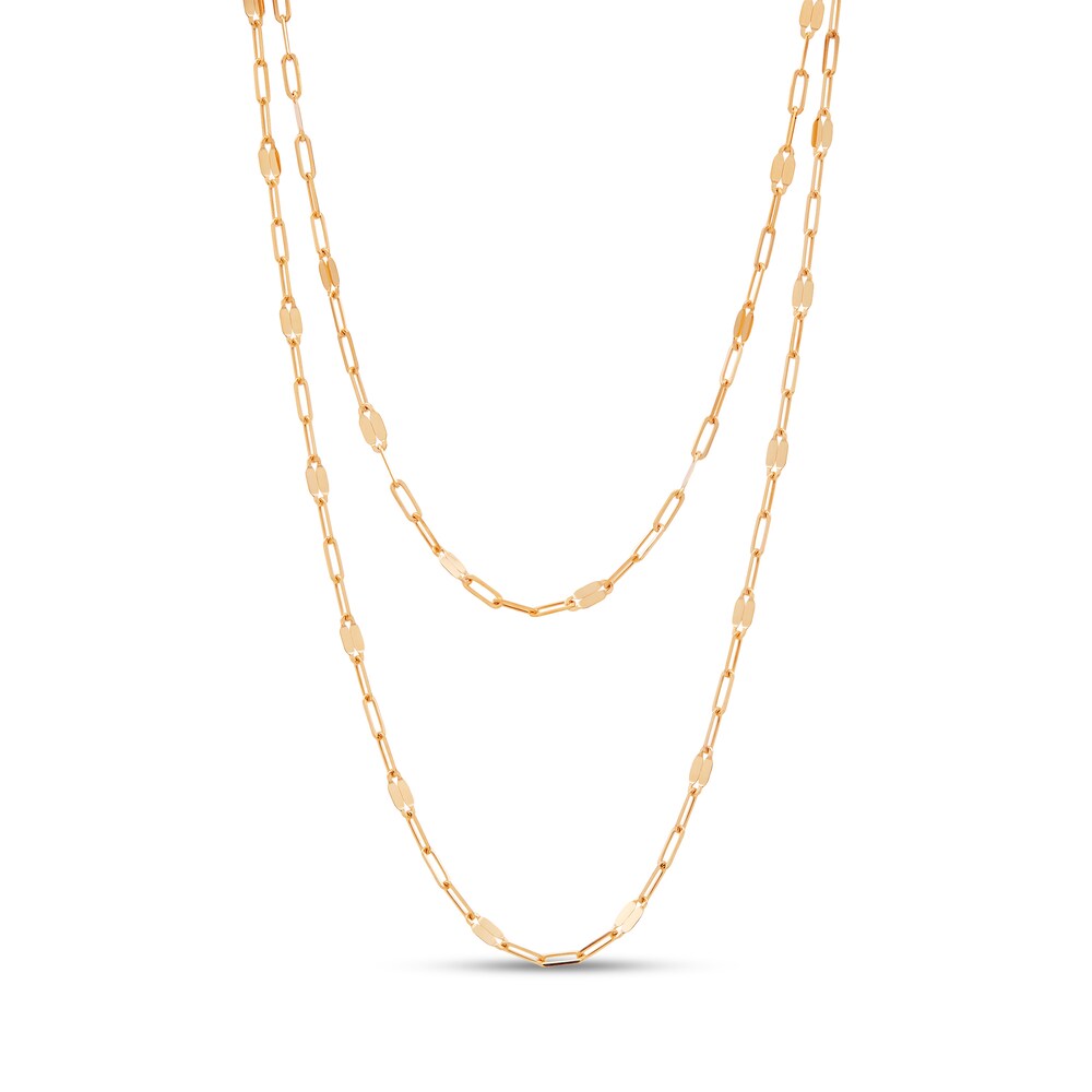 Italia D'Oro Mirror Chain Necklace 14K Yellow Gold wIJj6cqP