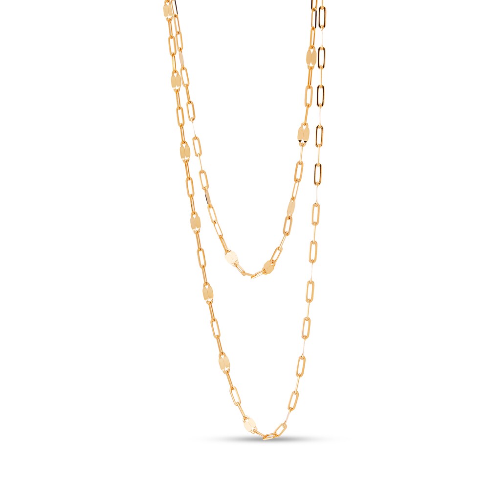 Italia D\'Oro Mirror Chain Necklace 14K Yellow Gold wIJj6cqP