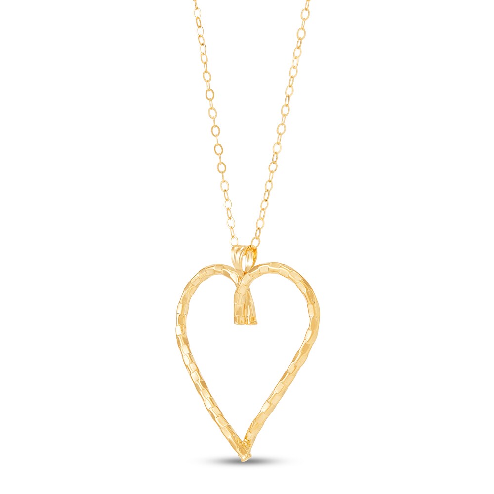 Italia D\'Oro Heart Pendant Necklace 14K Yellow Gold wdhC0EyA