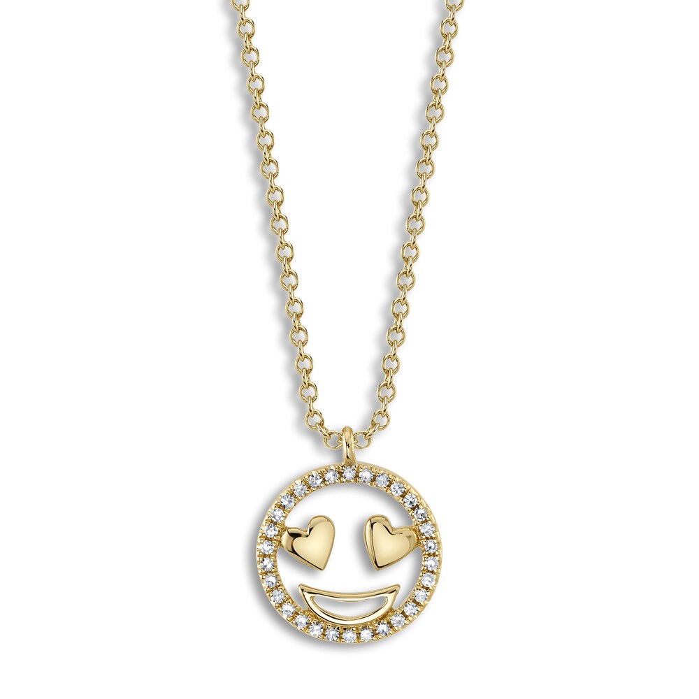 Shy Creation Diamond Emoji Necklace 1/15 ct tw Round 14K Yellow Gold 18" J-SC55023827 wjHho2Nh Shy Creation Diamond Emoji Necklace 1/15 ct tw Round 14K Yellow Gold 18" J-SC55023827 wjHho2Nh