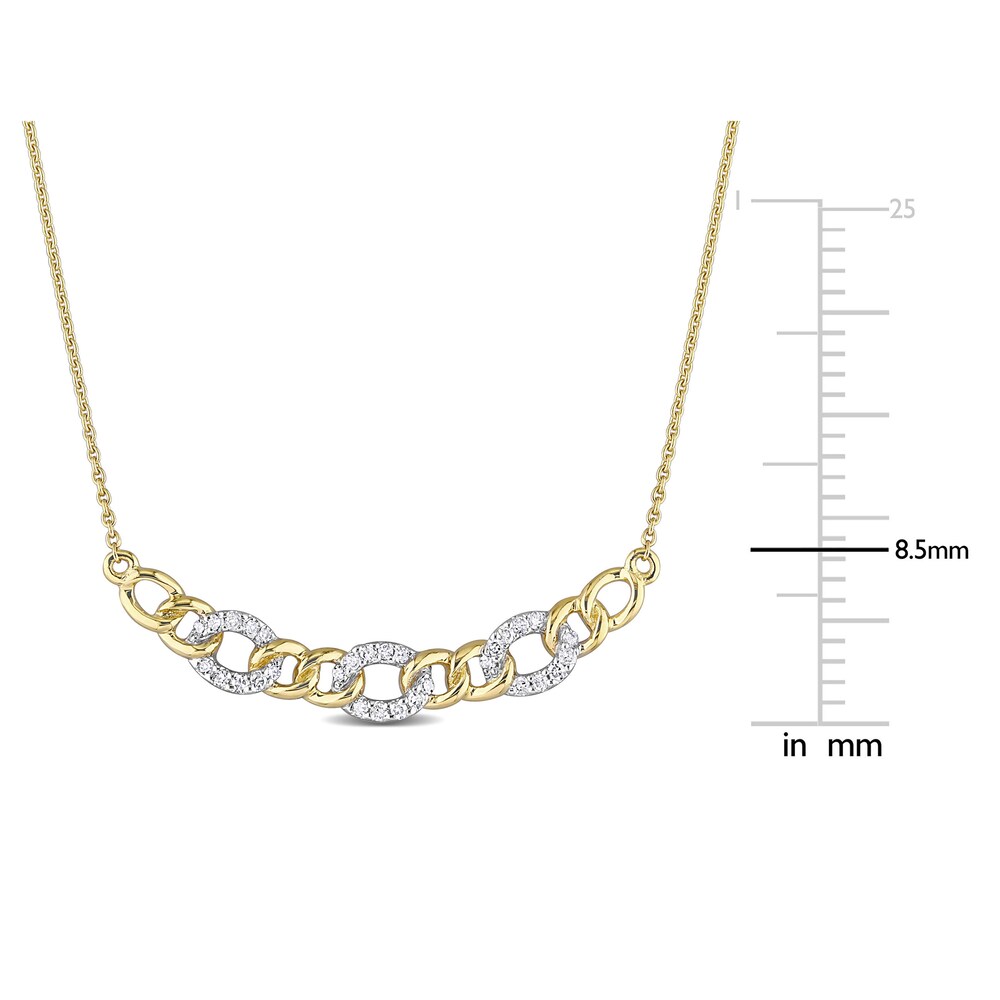 Diamond Oval Link Necklace 1/10 ct tw Round 10K Yellow Gold 17\" wrUNfORi Diamond Oval Link Necklace 1/10 ct tw Round 10K Yellow Gold 17\" wrUNfORi