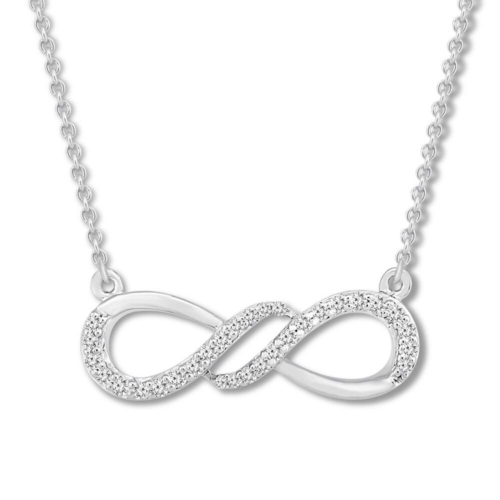 Diamond Infinity Necklace 1/8 carat tw 10K White Gold wugKNa4i Diamond Infinity Necklace 1/8 carat tw 10K White Gold wugKNa4i