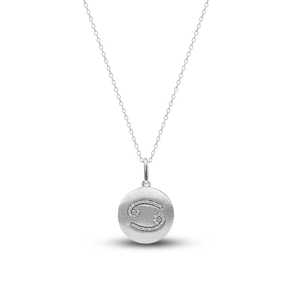 Diamond Cancer Zodiac Pendant Necklace 1/10 ct tw Round 14K White Gold wviHom8o Diamond Cancer Zodiac Pendant Necklace 1/10 ct tw Round 14K White Gold wviHom8o