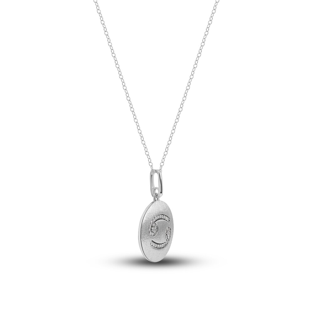Diamond Cancer Zodiac Pendant Necklace 1/10 ct tw Round 14K White Gold wviHom8o