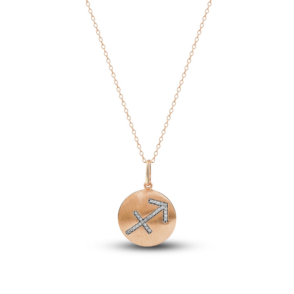 Diamond Sagittarius Zodiac Pendant Necklace 1/10 ct tw Round 14K Rose Gold wwAKKvnV Diamond Sagittarius Zodiac Pendant Necklace 1/10 ct tw Round 14K Rose Gold wwAKKvnV