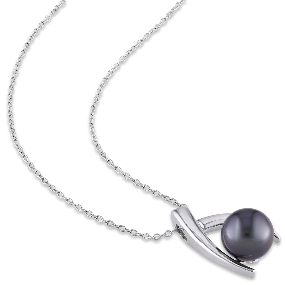 Tahitian Cultured Pearl Necklace Sterling Silver x0sJ5iyf